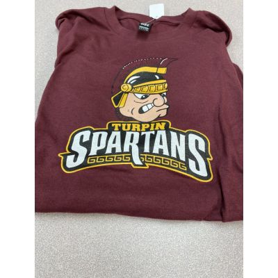 Turpin Maroon Mascot Head Soft Tee Shirt