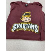 Turpin Maroon Mascot Head Soft Tee Shirt