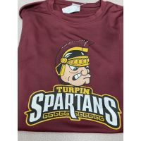 Turpin Spartans Maroon Mascot Head DryFit Tee