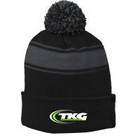 Stripe Pom Pom Beanie